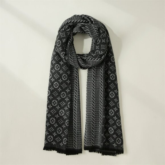 Black Printed Scarf - Picture 4 of 5